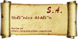 Stánicz Aldán névjegykártya